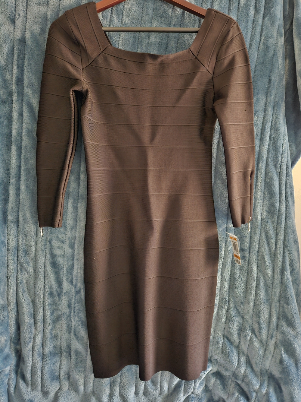 INC International Concepts Charcoal Bandage Dress with Square Neck